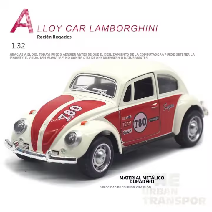 Volkswagen Beetle De 1:32 En Metal Con Función Retroceso Regalo Ideal Para Niños Modelo Clásico De Coche De Juguete A988 - 1