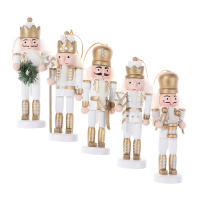 1PCS Nutcracker Puppet Soldier Pendant 6/12CM Miniatura Soldado De Navidad Decoración Para Escritorio Adorno De Hogar Figura De Madera - details 6