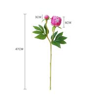Arreglo De Flores De Seda Estilo Europeo Con Dos Cabezas Simuladas De Peonía Para Bodas Y Decoración Del Hogar Flores Artísticas De Terciopelo Suave - details 1