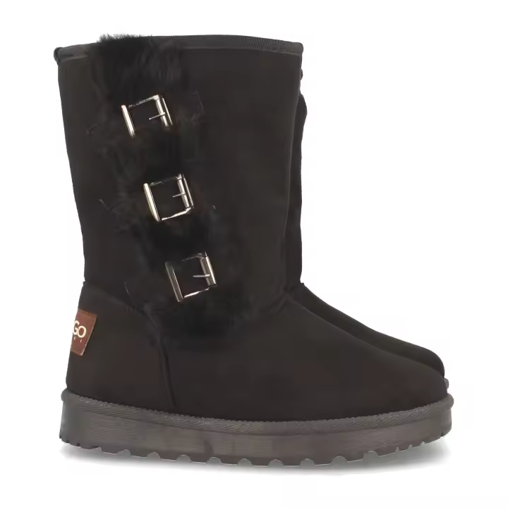 PuntoSalao Botas australianas hebillas negro mujer - 1