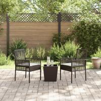 Conjunto de Bistro de Jardín de 3 Piezas vidaXL con Cojines Marrón de Poliratán - details 2