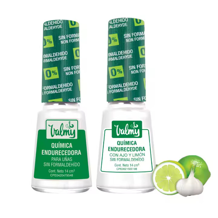 Valmy Pack Química Endurecedora - Endurecedor de Uñas Frágiles: Tratamiento Fortalecedor y Blanqueador, Libre de Elementos Perjudiciales, 14 Ml C/u (2 Unidades) - 1