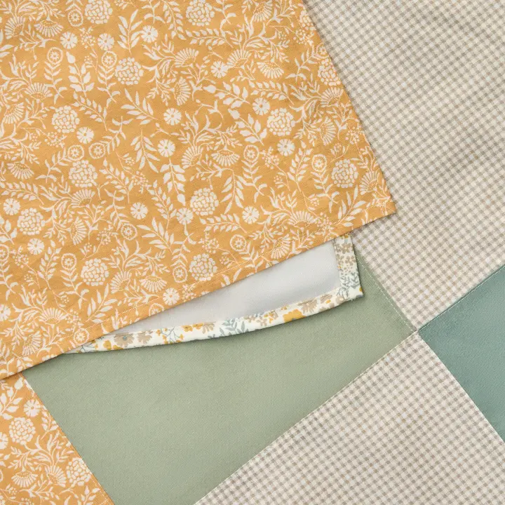 TEXTURA Funda nórdica patchwork flores Fopati color verde100% Algodón, Patchwork, Estampado, Disponible en: cama 80-90cm/cama 105-120cm/cama 135-140cm/cama 150-160cm/cama 180-200cm - 1