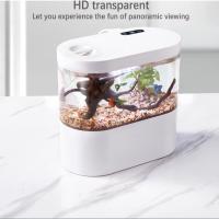 Acuario De Escritorio Mini Con Bomba De Agua LED Y Filtro Integrado Pequeño Tanque De Goldfish Auto-circulación - details 3