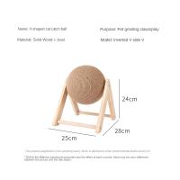 Juguete Para Gatos De Madera Con Pelota Y Pared De Rascado Para Uñas Duradero Plataforma De Subida Con Correa De Hemp Regalo Para Mascotas - details 1