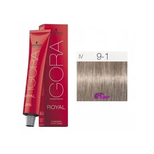 Tinte Igora Royal 9-1 Rubio Muy Claro Ceniza 60 ml. Schwarzkopf - 1