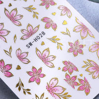 3pcs Etiquetas De Uñas Elegantes Con Líneas Metálicas Doradas Y Flores 3D Decoraciones Para Manicura DIY Tamaño Alrededor De 9.5x6.4cm - details 6