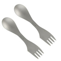 Ti Spork 3-en-1 Cuchara Tenedor Cortador Para Camping Y Senderismo Utensilio De Camping De Titanio Combi - details 0