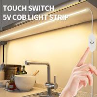 Tira De Luces LED COB 5V 320LEDs/M Toque Sensor Dimmable 1M-3M Para TV Espejo Iluminación Nocturna Cocina Habitación Luz DIY - details 0