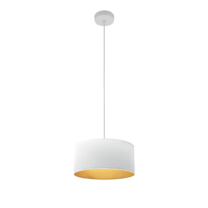 Fabrilamp - Colgante Anuska 1xe27 Blanco/blanco-oro Regx40x40 Cm - 1