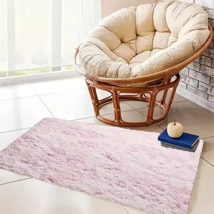 VIKAMA Alfombra De Peluche Gruesa Con Diseño De Tie-dye Gradient De Seda Y Lana Para Decoración De Sala De Estar Y Dormitorio Estilo Nórdico - 1