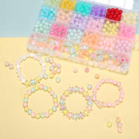 Kit De Hacer Pulseras Con Bolas De Arcilla DIY Bolas Planas Para Joyería De Amistad Con Encantos Regalos Para Niñas Material Acrílico - details 9