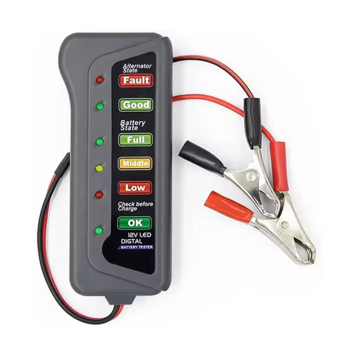 Prueba De Batería Digital 12V Con 6 Luces LED Mini Herramienta Diagnóstica Para Autobús Y Auto Prueba De Batería Y Generador - 1