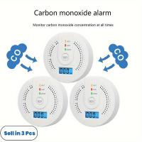 Alarma de monóxido de carbono de 3 unidades, Detección en tiempo real de monóxido de carbono, Detector de monóxido de carbono, Fácil de instalar - details 1