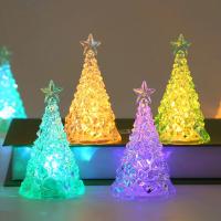 Árbol De Navidad De Cristal Con Luz Caliente Y Colorida Luz De Noche Con Estrella Decoración De Mesa Para Dormitorio Regalo De Velas Incluidas Fuente De Alimentación De Batería - details 6