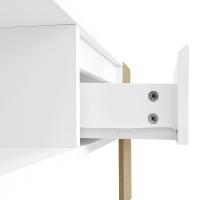 Mesa de Centro Moderna✨| 105x60x40 cm | Superficie Parcialmente Brillante (Top & Perfiles) | Cajones Profundos with Cierres Suaves + Compartimientos abiertos para Decoración | Diseño Multifunctional - details 3