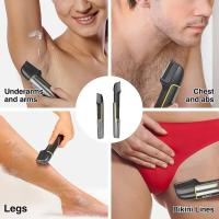 Recortadora de vello corporal para hombres, recortadora de vello recargable para zona púbica, espalda, rostro, piernas y barba, uso en seco y húmedo con cuchilla de repuesto adicional - details 3