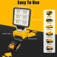 Luz De Trabajo LED Portátil 5200LM 48W Sin Batería Base Ajustable Luz De Inundación Recargable Para DeWalt Material ABS - details 2