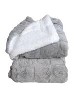 Manta Gruesa de Sofá y Cama Corazones en Color Gris Claro – Sedalina Suave con Sherpa, Calidez Garantizada- Mercatienda - details 0