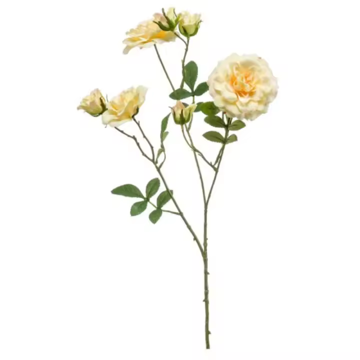 Rosa Inglesa Artificial 68cm Amarillo - Planta Decorativa - 1