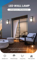 Lámpara De Pared Exterior LED Impermeable IP66 Con Sensor De Movimiento Iluminación Moderna Para Porche Balcón Jardín - details 0