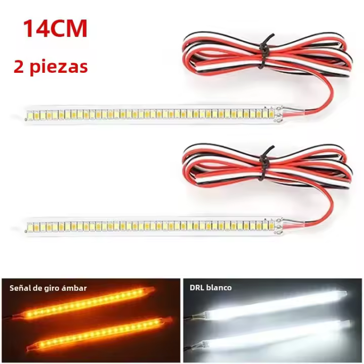 2PCS Lámpara De Señal De Espejo Retrovisor LED Para Coche 12V Flujo De Señal De Giro DRL Luz De Day Running Light Flexible Para Automóvil - 1