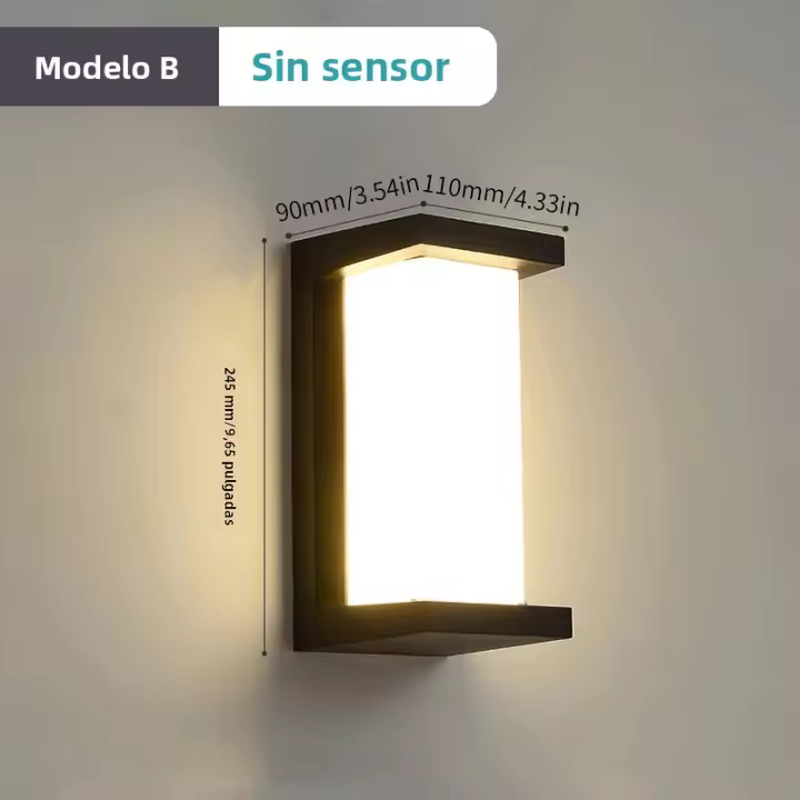 Lámpara De Pared Exterior LED Impermeable IP66 Con Sensor De Movimiento Iluminación Moderna Para Porche Balcón Jardín - 1
