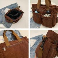 Bolso de Hombre de Pana para Mujer, Bolso Grande de Compras, Bolso Cruzado PARA EL Trabajo, Oficina, Viajes, Compras, Escuela - details 3