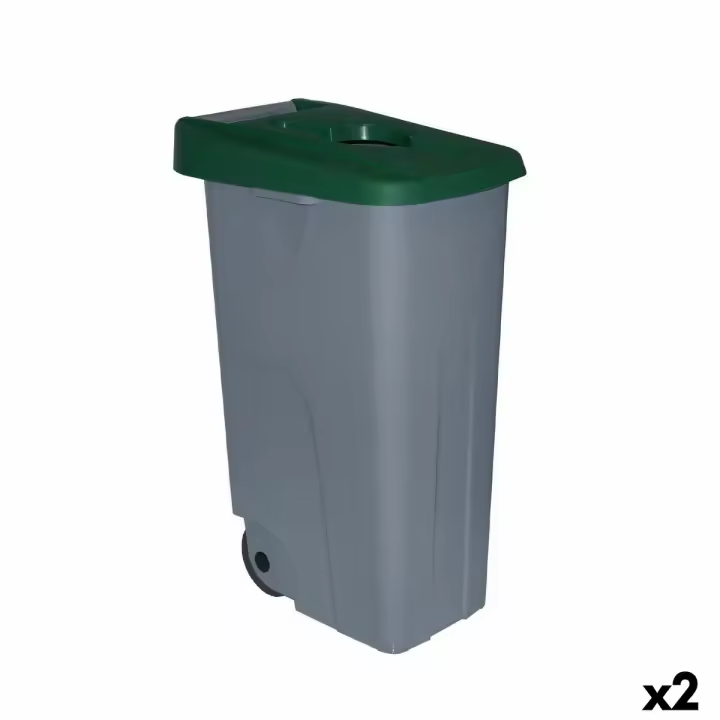 Cubo de Basura con Ruedas Denox 85 L Verde 58 x 41 x 76 cm - 1