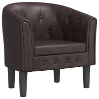 vidaXL Sillón cuero sintético Negro, Gris, Marrón Sillon Dormitorio Sillon Comodos Silla Relax Sillón Sofá - details 0