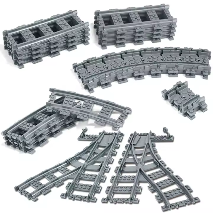 Bloques De Construcción Creativos Para Niños City Trains Tracks Flexibles Forked Recto Curvo Riel Suave Juguete De Alta Tecnología DIY - 1