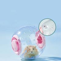 Bola De Ejercicio Para Hamsters Transparente Rueda De Correr Con Cuerda De Tracción Para Pequeños Animales De Compañía Suministros De Mascotas 14cm/18cm - details 4