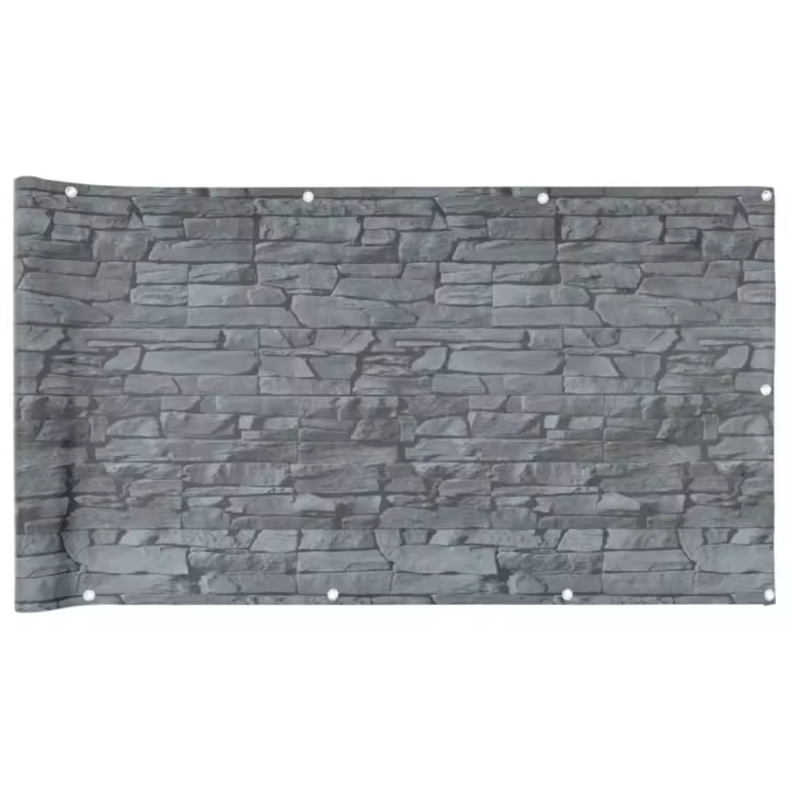 Pantalla DE PRIVACIDAD DE Balcón PVC look Piedra gris 300x120cm - 1