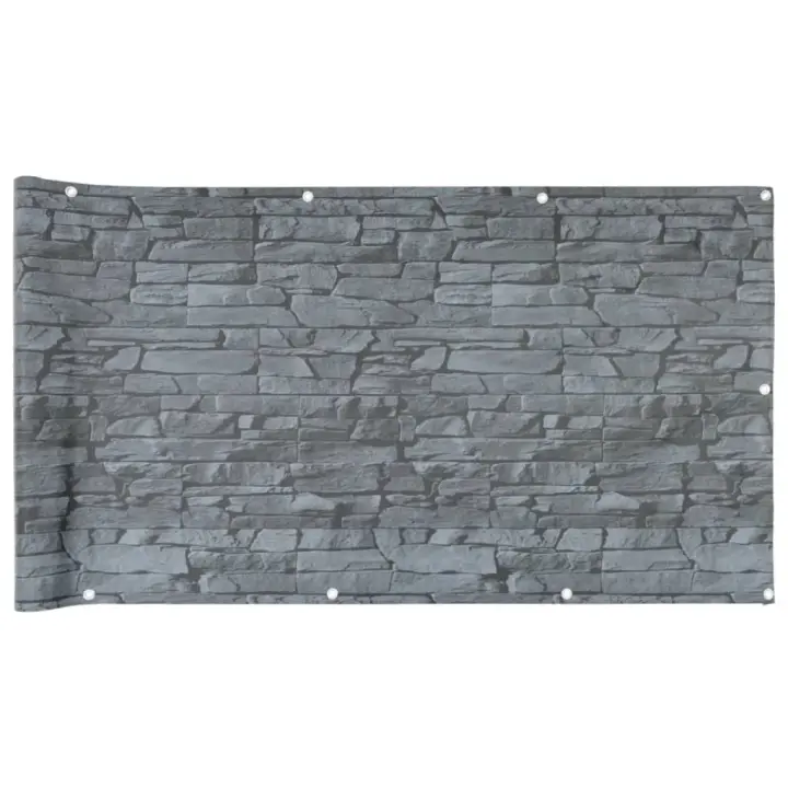 Pantalla DE PRIVACIDAD DE Balcón PVC look Piedra gris 300x120cm - 1