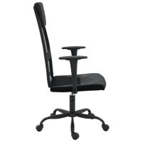 vidaXL Silla de oficina altura ajustable tela malla y cuero PE negro - details 3