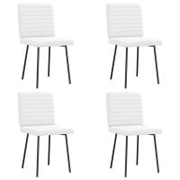 vidaXL Sillas de comedor 4 unidades cuero sintético en color Blanco/Capuchino/Gris y más | cómodas modernas ergonómicas para comedor cocina salón hogar - details 0