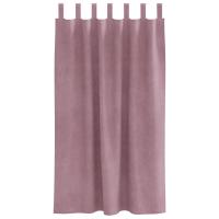 Cortinas Blackout vidaXL con lazos colgantes, 2 pcs de terciopelo rosa oscuro - details 3