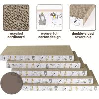 Rascador De Gato Duradero Adicional 1 Pieza Con Diseño De Onda En Cartón Corrugado Grueso Y No Desprendido Para Gatos Domésticos - details 2