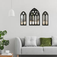 Juego De 3 Espejos Arqueados Para Decoración De Pared Estilo Gótico Decoración De Catedral Espejo Arqueado Autoadhesivo Para Decoración De Pared - details 1