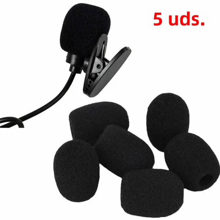 5 Pcs Funda De Microfono Negro Espuma De Esponja Para Grill De Micrófono Accesorio De Protección Antiviento Para Micrófono - 1