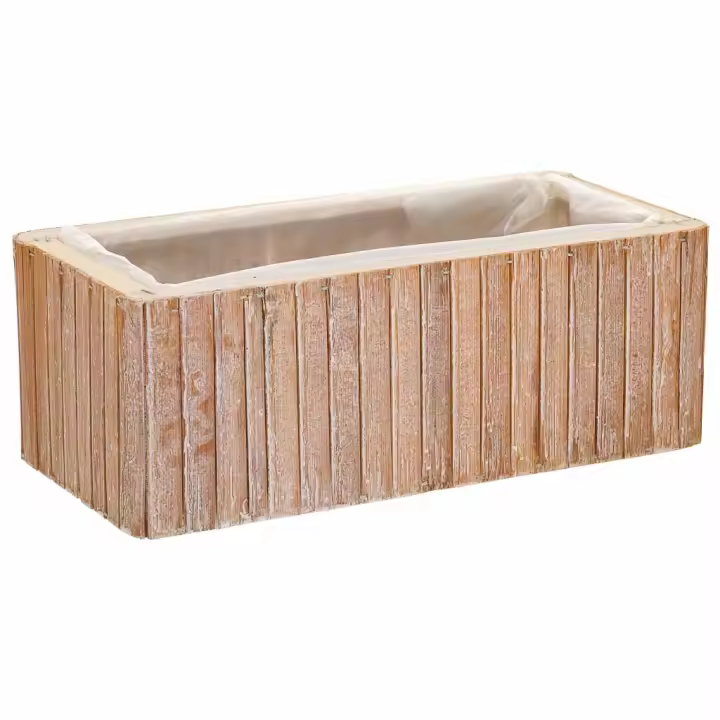 Cesto Rectangular de madera marrón 30.5x14.5x11 - 1