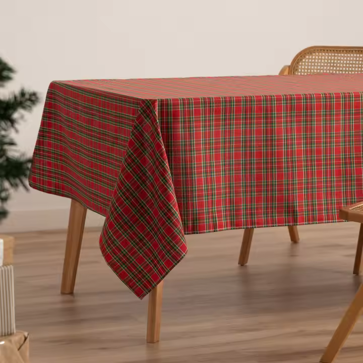 Gamusi Mantel navidad algodón jacquard a cuadros CHECK - 1