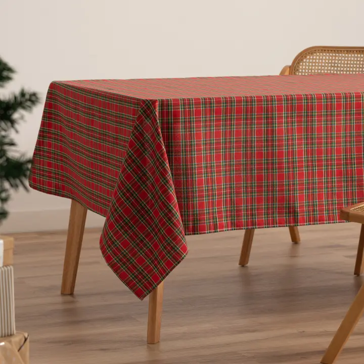 Gamusi Mantel navidad algodón jacquard a cuadros CHECK - 1