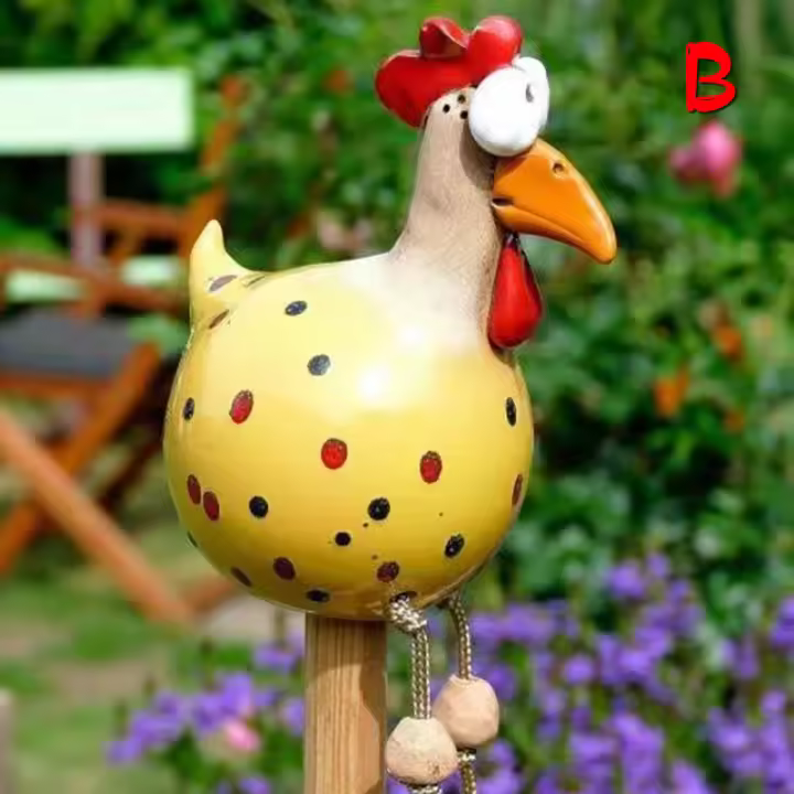 Decoración De Jardín De Resina En Forma De Pollo Divertido Estatua De Hen Y Gallina Para Casa Patio Jardín Decoraciones Rurales - 1