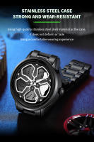 Reloj De Hombre Original Rotativo En Acero Inoxidable Estilo Deportivo Y Moda Negro Resistente Al Agua Y Al Choque Movimiento De Cuarzo Reloj Top Para Hombres - details 4