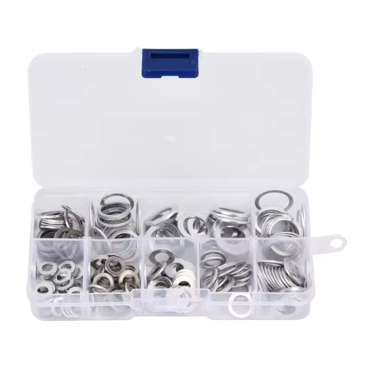 Juego de accesorios resistentes a altas temperaturas de aluminio con arandela plana de 200 piezas para mantenimiento - 1