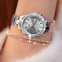 Reloj De Pulsera De Cuarzo Para Mujer Reloj De Moda Con Diamantes Cristal Oro Plata Reloj De Mano Oculta Estilo Casual - details 0