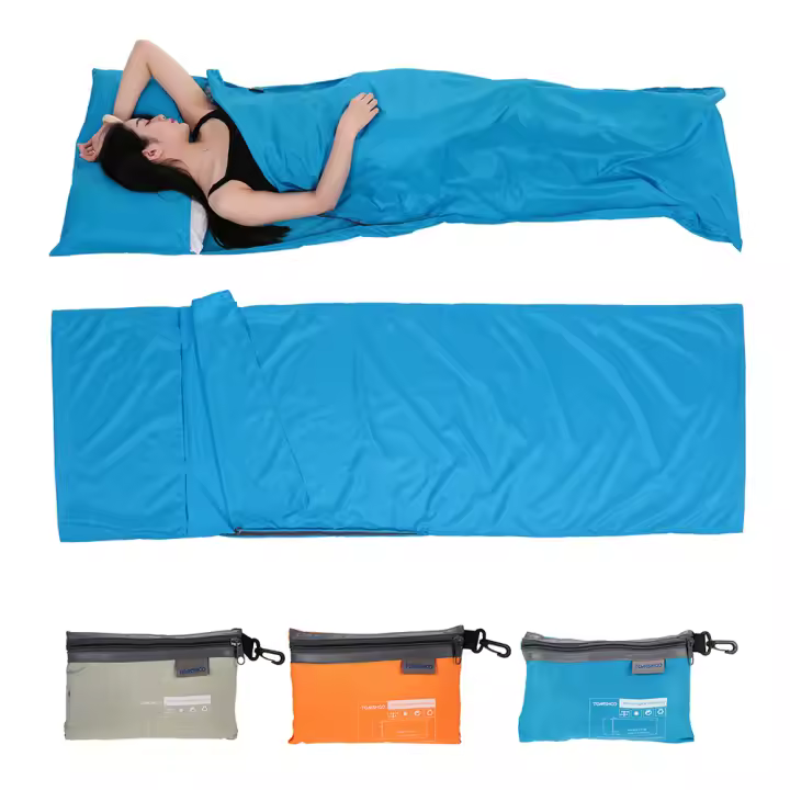 Bolsa De Dormir Portátil TOMSHOO 70x210CM Para Camping Y Senderismo Exterior Con Funda De Almohada Y Material De Poliéster Pongee Tamaño Estándar Para Adultos - 1