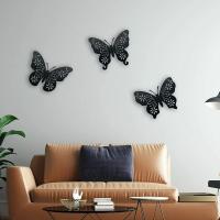 Arte De Muralla De Colibrí De Metal En Negro Set De 3 Decoración Concisa De Hierro Silueta De Arte De Pared Colgante - details 9