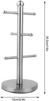 Portavacos de Maple inoxidable, Taza Independiente para encimera de árbol con 6 Ganchos de metal - details 0